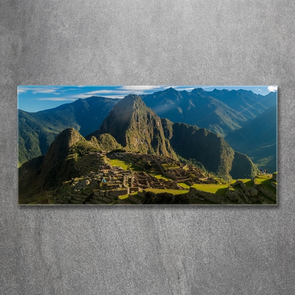 Foto en cristal de alta calidad con impresión uv horizontal Ruinas de Machu Picchu