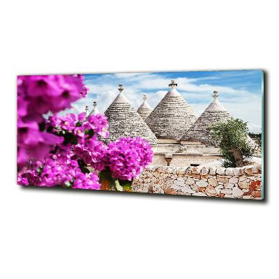 Cuadro de cristal templado moderno horizontal Casas trulli