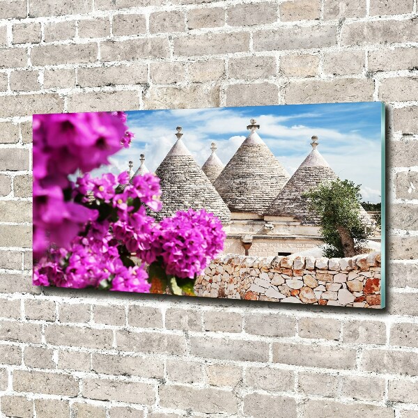 Cuadro de cristal templado moderno horizontal Casas trulli