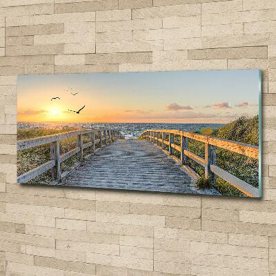 Foto en cristal de alta calidad con impresión uv horizontal Camino a la playa