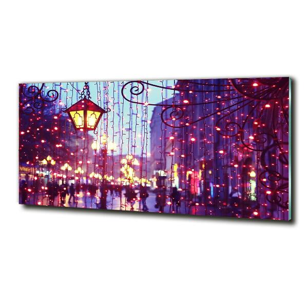 Impresión en cristal con acabado brillante horizontal Luces en la ciudad