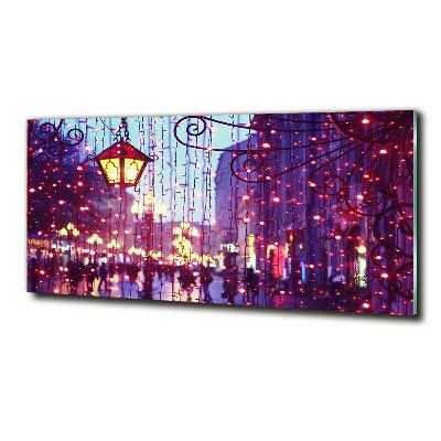 Impresión en cristal con acabado brillante horizontal Luces en la ciudad