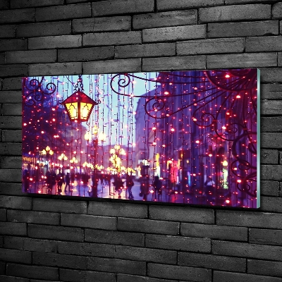 Impresión en cristal con acabado brillante horizontal Luces en la ciudad