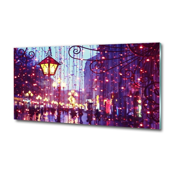 Impresión en cristal con acabado brillante horizontal Luces en la ciudad