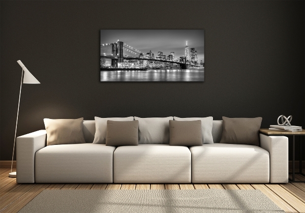 Foto en cristal de alta calidad con impresión uv horizontal Puente de Brooklyn