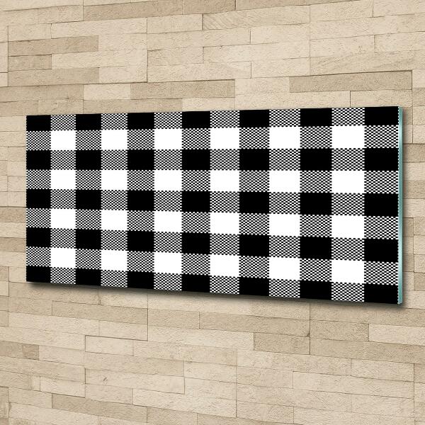 Cuadro decorativo de vidrio para salón horizontal Cuadros blancos y negros