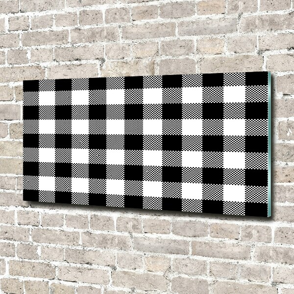 Cuadro decorativo de vidrio para salón horizontal Cuadros blancos y negros