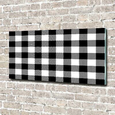 Cuadro decorativo de vidrio para salón horizontal Cuadros blancos y negros