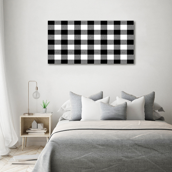 Cuadro decorativo de vidrio para salón horizontal Cuadros blancos y negros