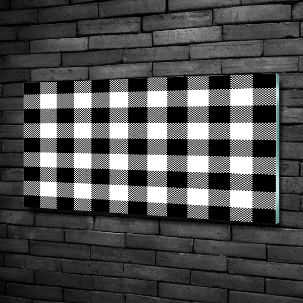 Cuadro decorativo de vidrio para salón horizontal Cuadros blancos y negros