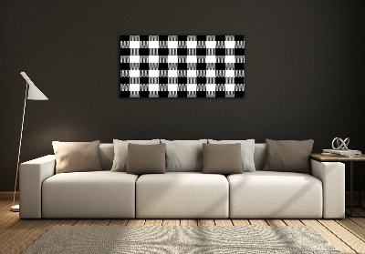 Cuadro decorativo de vidrio para salón horizontal Cuadros blancos y negros