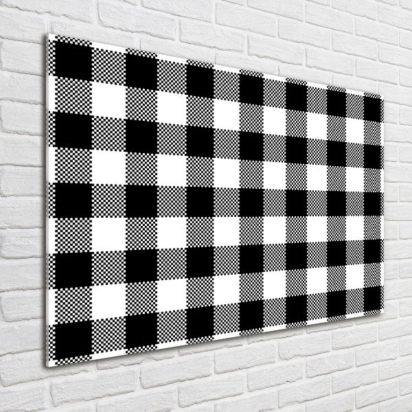 Cuadro decorativo de vidrio para salón horizontal Cuadros blancos y negros