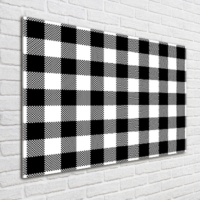 Cuadro decorativo de vidrio para salón horizontal Cuadros blancos y negros