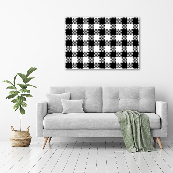 Cuadro decorativo de vidrio para salón horizontal Cuadros blancos y negros