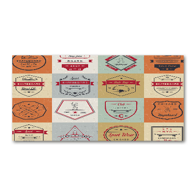 Cuadro decorativo de vidrio para salón horizontal Señales de patineta
