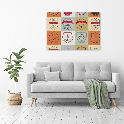 Cuadro decorativo de vidrio para salón horizontal Señales de patineta