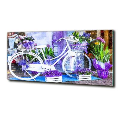 Cuadro de cristal templado moderno horizontal Bicicleta blanca