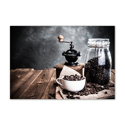 Cuadro de cristal templado moderno horizontal Molinillo de café