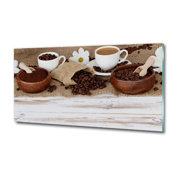 Impresión en cristal con acabado brillante horizontal Una taza de café