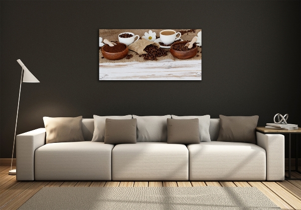 Impresión en cristal con acabado brillante horizontal Una taza de café