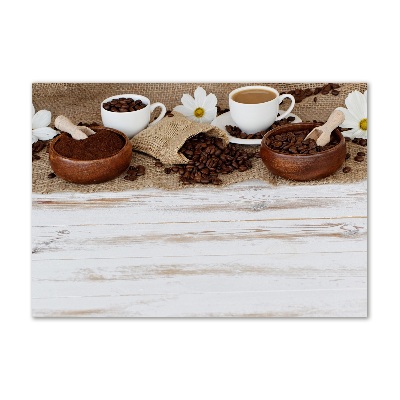 Impresión en cristal con acabado brillante horizontal Una taza de café