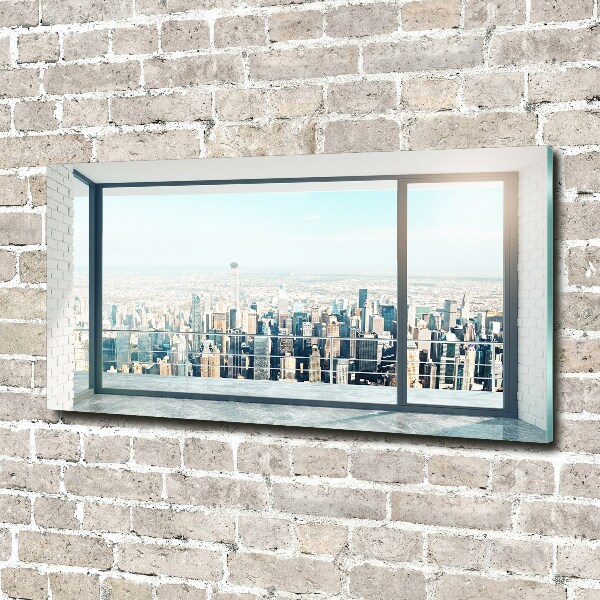 Impresión en cristal con acabado brillante horizontal Vista de la ciudad