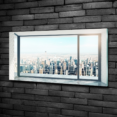 Impresión en cristal con acabado brillante horizontal Vista de la ciudad