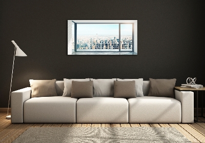 Impresión en cristal con acabado brillante horizontal Vista de la ciudad