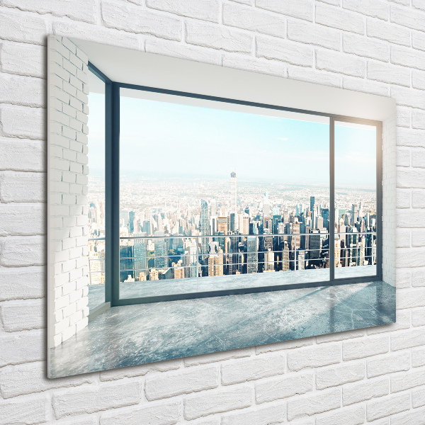 Impresión en cristal con acabado brillante horizontal Vista de la ciudad
