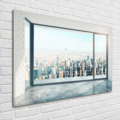Impresión en cristal con acabado brillante horizontal Vista de la ciudad
