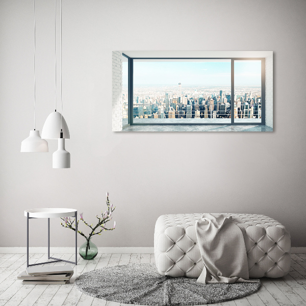 Impresión en cristal con acabado brillante horizontal Vista de la ciudad