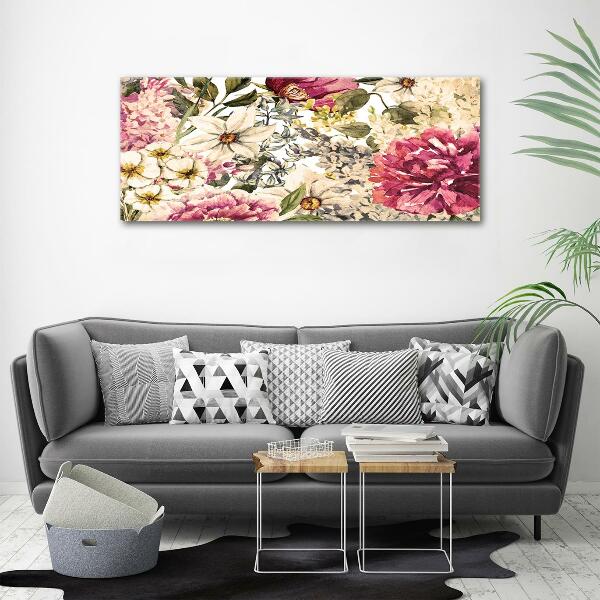 Foto en cristal de alta calidad con impresión uv horizontal Patrón floral