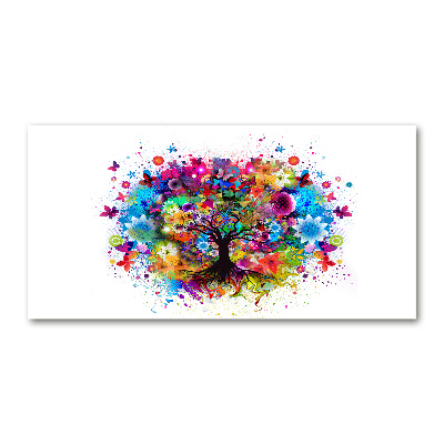 Fotoobraz na ścianę szklany Kolorowe drzewo