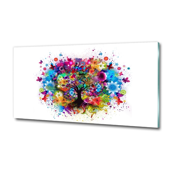 Fotoobraz na ścianę szklany Kolorowe drzewo