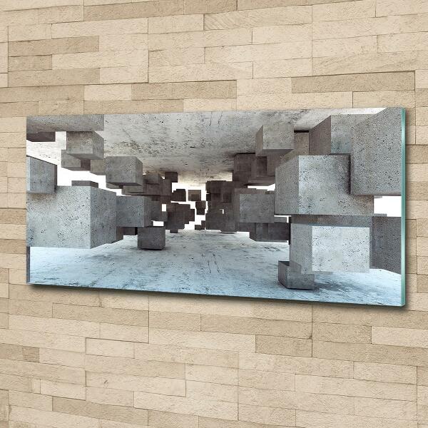 Foto en cristal de alta calidad con impresión uv horizontal Cubos de hormigón