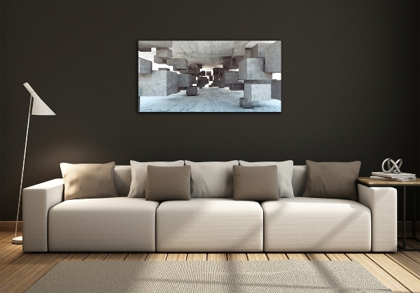 Foto en cristal de alta calidad con impresión uv horizontal Cubos de hormigón