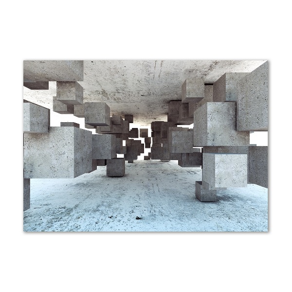 Foto en cristal de alta calidad con impresión uv horizontal Cubos de hormigón