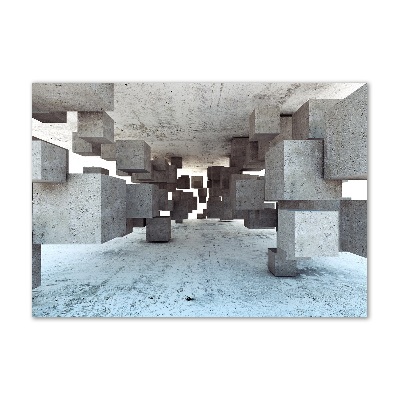 Foto en cristal de alta calidad con impresión uv horizontal Cubos de hormigón