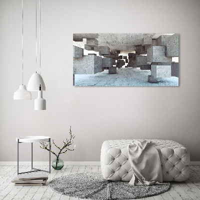 Foto en cristal de alta calidad con impresión uv horizontal Cubos de hormigón