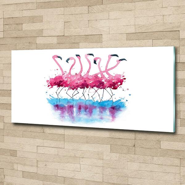 Foto en cristal de alta calidad con impresión uv horizontal Flamencos