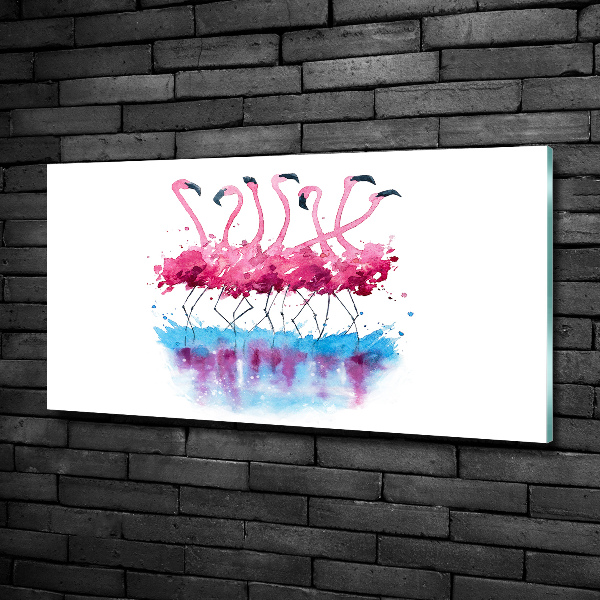 Foto obraz szkło hartowane Flamingi