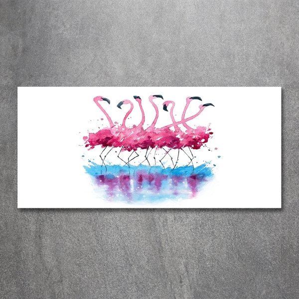 Foto en cristal de alta calidad con impresión uv horizontal Flamencos