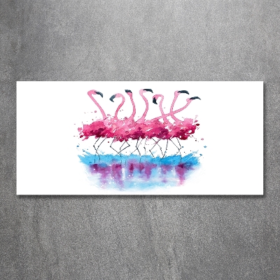 Foto obraz szkło hartowane Flamingi