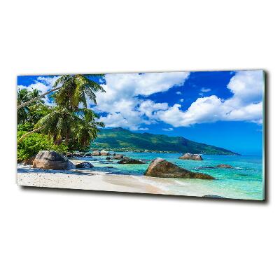 Foto en cristal de alta calidad con impresión uv horizontal Playa de Seychelles