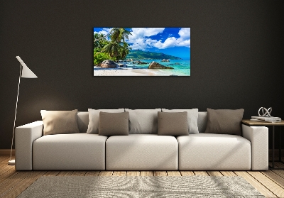 Foto en cristal de alta calidad con impresión uv horizontal Playa de Seychelles