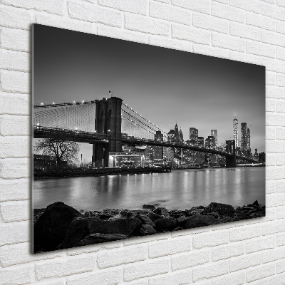 Cuadro de cristal templado moderno horizontal Nueva York