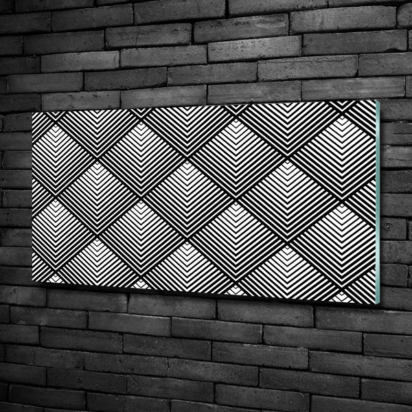 Impresión en cristal con acabado brillante horizontal Fondo geométrico