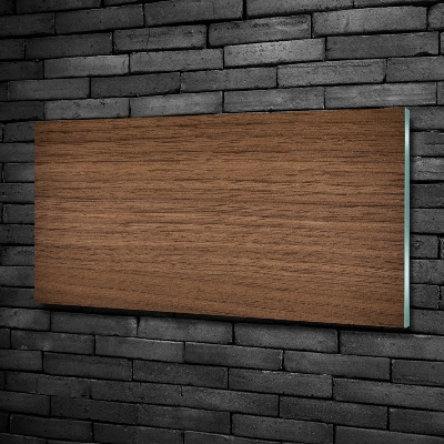 Cuadro de cristal templado moderno horizontal Fondo de madera