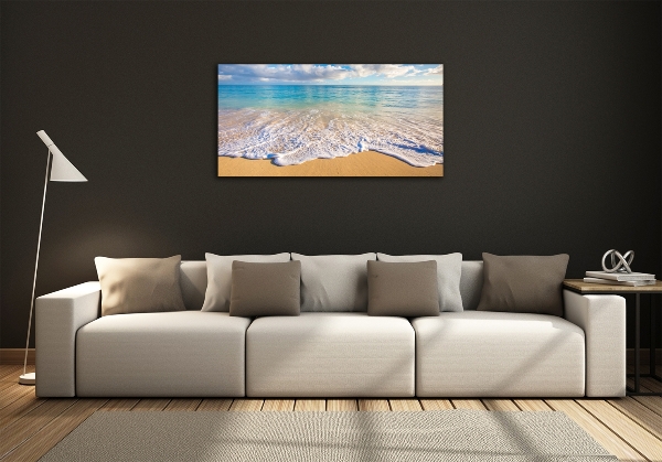 Impresión en cristal con acabado brillante horizontal Playa hawaiana