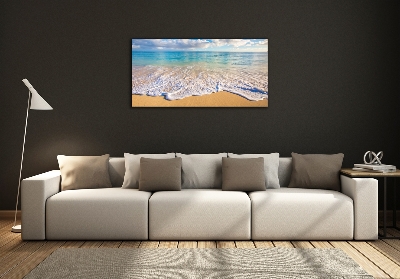 Impresión en cristal con acabado brillante horizontal Playa hawaiana
